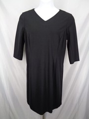 So Slimming Chicos Black Knit Dress Size 2P (12 Large Petite) New