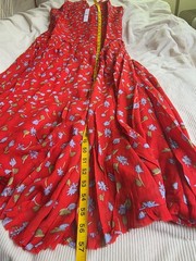 J. Crew Women&rsquo;s Collection Ruched Chiffon Dress Red Multi Ajustable Straps Nwt