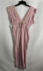 Free People Women&rsquo;s Mauve Cotton Gauze Crochet Midi Dress Size S NWT