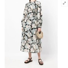 We are kindred-4-multicolored floral print-Tallulah, cut out, lined, midi dress.