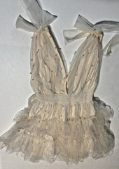 Mable Candice Pearl Embolished Cream Tulie Mini Dress/Bachelorette Dress/SIZE L