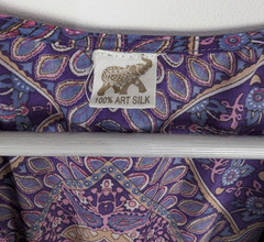 Art Silk Paisley Boho Maxi Dress | Women UK 10 12 | Purple Pink Festival