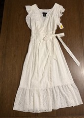 NWT B. Darlin Off-White Summer Long Cotton Dress