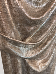 Connected Silver Metallic Draped Maxi Dress Sleeveless Cowl Neck Evening Formal