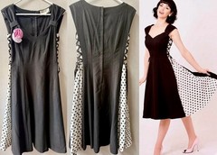 Bettie Page By Tatyana Side Effect Polka Dress 50’s Rockabilly Sz.M/L*