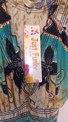 Just Funky Maxi Dress Woman&rsquo;s Size S Beautiful Green/Blue/ Tan
