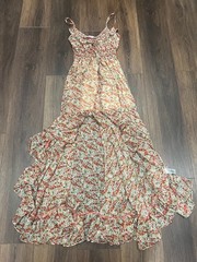 ASOS Petite Floral Maxi Dress Cottagecore Ruffle Hem Boho Summer Dress Size 0