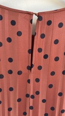 Numph Rust Navy Polka Dot Short Sleeve Midi Dress Size 40 Terracotta UK 10 -12