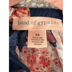 Band Of Gypsies Size XS Dark Floral Fit Flared Midi Dress Navy Sleeveless Button