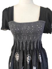 Johnston & Bell Black Sequin Black Grey Mini Dress Size 6 – Elastic Bodice