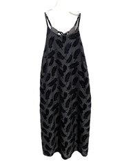 Honey Belle Womens Medium Blue Leaf Print Halter Lace Up Back Mini Dress