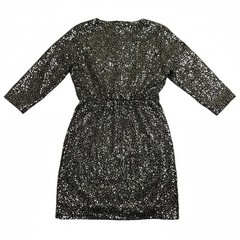 JS Boutique Black Silver Sequin Surplice Mini Cocktail Dress Women&rsquo;s 6 – NWT