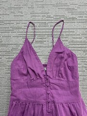 Abercrombie & Fitch Dress Womens Xs Purple Linen Cotton Midi