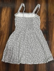 Rowa small black & white floral pattern mini sun dress 415
