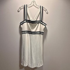 LOFT Tennis Dress XL White Striped Activewear Mini Dress with Built-in Shorts