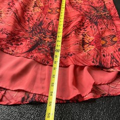 Hinge Red Silk Abstract Floral High Low Maxi Dress Sleeveless S Boho Flowy Chic