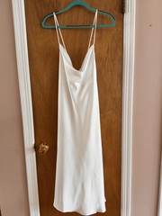 Show Me Your MUMU Women&rsquo;s Cowl Neck Dress in Ivory Luxe Satin-Bridal Wedding-XL