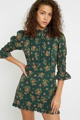 Laura Ashley Prairie Dress Cottagecore Green Floral Spring Homestead 100% Cotton