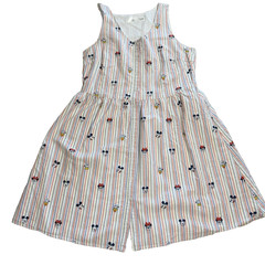 Disney Parks Womens M Sleeveless Mickey Striped Cotton Dress