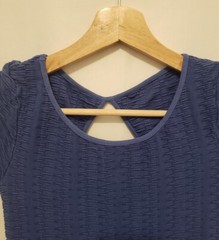BCBGeneration Bodycon Mini Dress XS/S Blue Scoop Neck Exposed Back Pull On