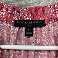Banana Republic Flounce Shift Dress Sleeveless Pink Women Size Medium Stretch