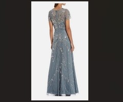 Aidan Mattox Short Sleeved Beaded Gown Size 16 EUC Mother Of The Bride / Groom