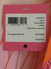 Kate Spade Falling Flowers Wrap Dress Size 10 Cotton MSRP $378