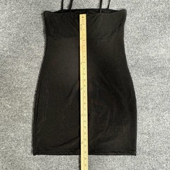 Lucca Couture Dress Womens Medium Black Square Neck Bodycon Slip Mini Stretch