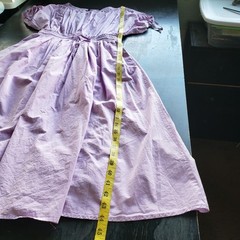 INA Midi Dress Sz M Lavender Cotton Milkmaid Cottage Core Fairy Pockets Lined