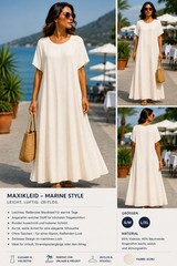 Ecru Maxi Dress – 60% Viscose & 40% Cotton Summer Dress – Size S/M &…