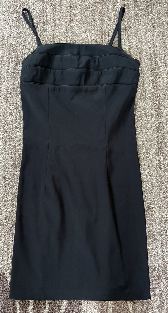 Buyer Too California Black Mini Dress Spaghetti Strap Cocktail Size 5 USA Made