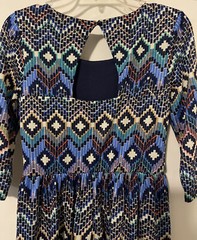 Red Camel, Women’s, Medium, Blue, 3/4 Sleeved, Short, Abstract, Dress! M854