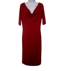 Peruvian Connection Draped Cowl Neck Dress Sultry Elegant Minimalist Runway