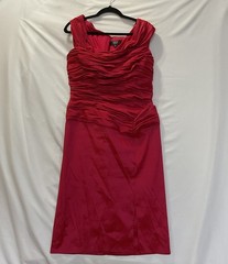 Tadashi Collection Womens Evening Gown 14 Ruched Iridescent Red Taffetta Dress