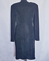 AUTHENTIC JOSEPH RIBKOFF SOLID BLACK ACETATE BLEND WOMENS COCKTAIL DRESS 10 38