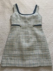 Guess Tosca braid Mini Tweed spring dress light blue size Large – NWT