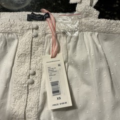 Vineyard Vines White Square Neck Button Front Tie Strap Short Sundress XS