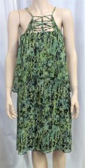 BCBGMAXAZRIA Kaia Cocktail Silk Party Dress Green Halter Shift Med NWT $278