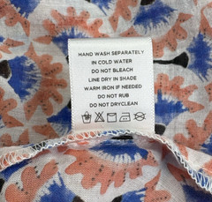 Roberta Roller Rabbit Tunic Shirt Dress Blue Coral Floral Fan Print Womens L