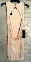 $159 NWT Bebe light Coral Overall Studded Open Back Sexy top dress L Large