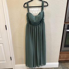 Birdy Grey XL Green Sheer Chiffon Tulle Formal Bridesmaids Dress