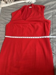 Kasper Women’s Scarlet Red Sheath Sleeveless V Neck Business/coctail Dress 16 W
