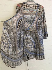 Camilla Franks Small Short Blue Wrap Dress Embellished