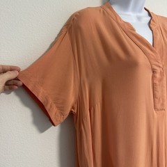 H&M Women’s V-Neck Light Coral Tunic Style Short Sleeve Dress Sz M