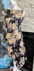 emanuel ungaro Rose Floral Black Asmytrical Dress EU 38 Silk Blend
