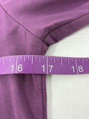 Eileen Fisher Knit Elbow Sleeve Dress Small Purple V Neck Pullover Stretch