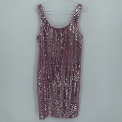 J for Justify Women&rsquo;s Pink Sequin Sleeveless Mini Sheath Dress Size 1X