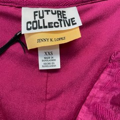 Future Collective Women&rsquo;s Jenny K. Lopez Puff Sleeve Belted Midi Dress Pink XXS