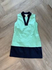 Sail to Sable Women&rsquo;s Green And Navy Shift Dress Sleeveless Size XL