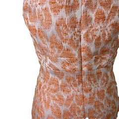 TRINA TURK Jacquard Orange Floral Halter Keyhole Dress Lined Size 12 NWT $298
